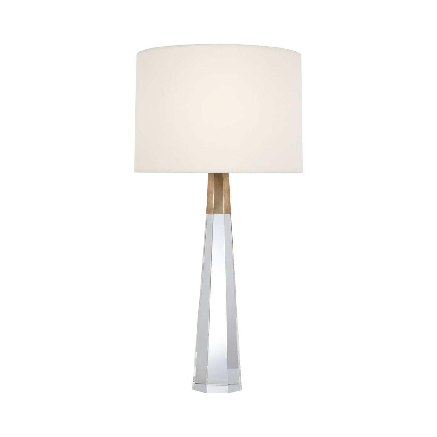 Olsen LED Rechargeable Table Lamp in Crystal/Hand Rubbed Antique Brass (Large).