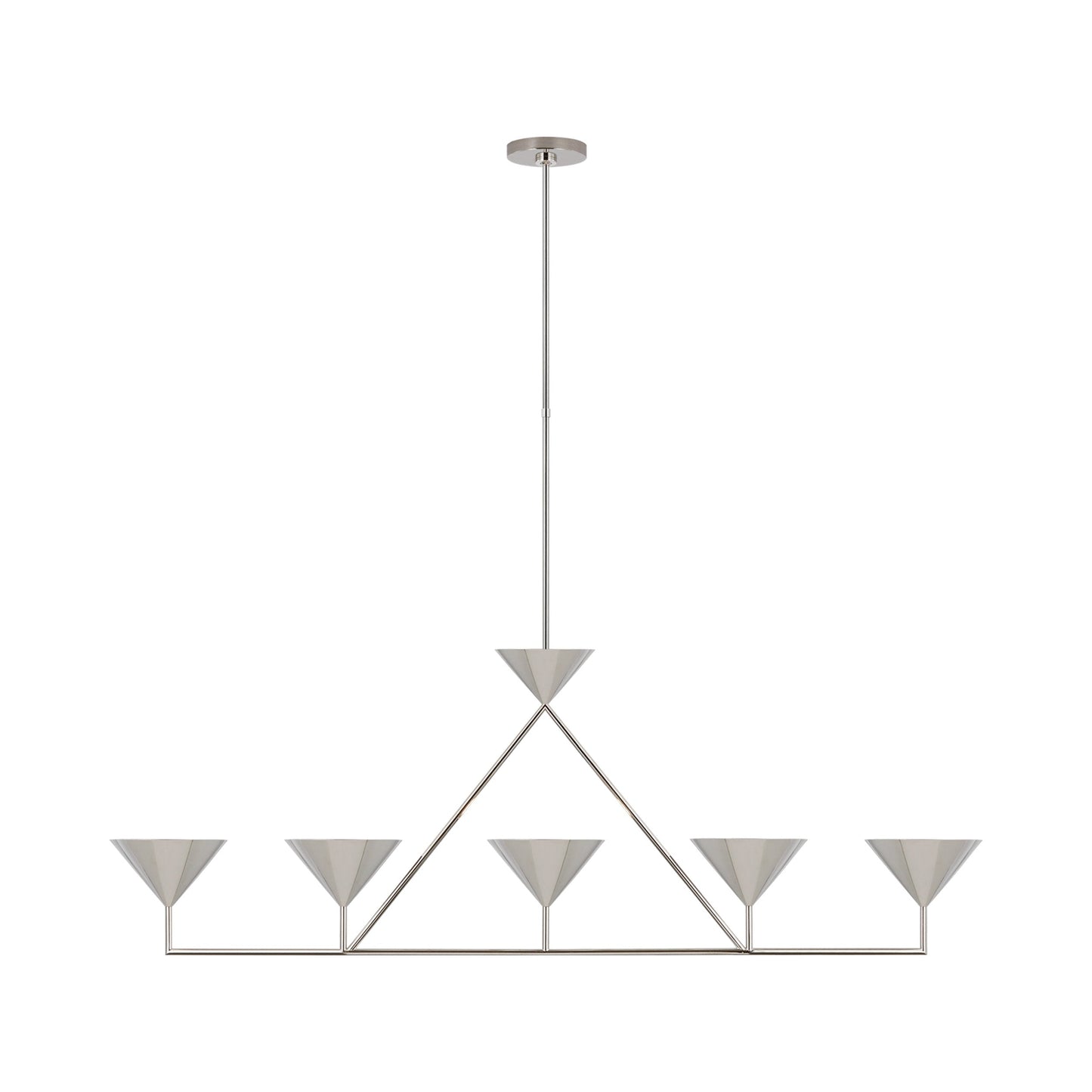 Orsay Linear Chandelier in Polished Nickel.