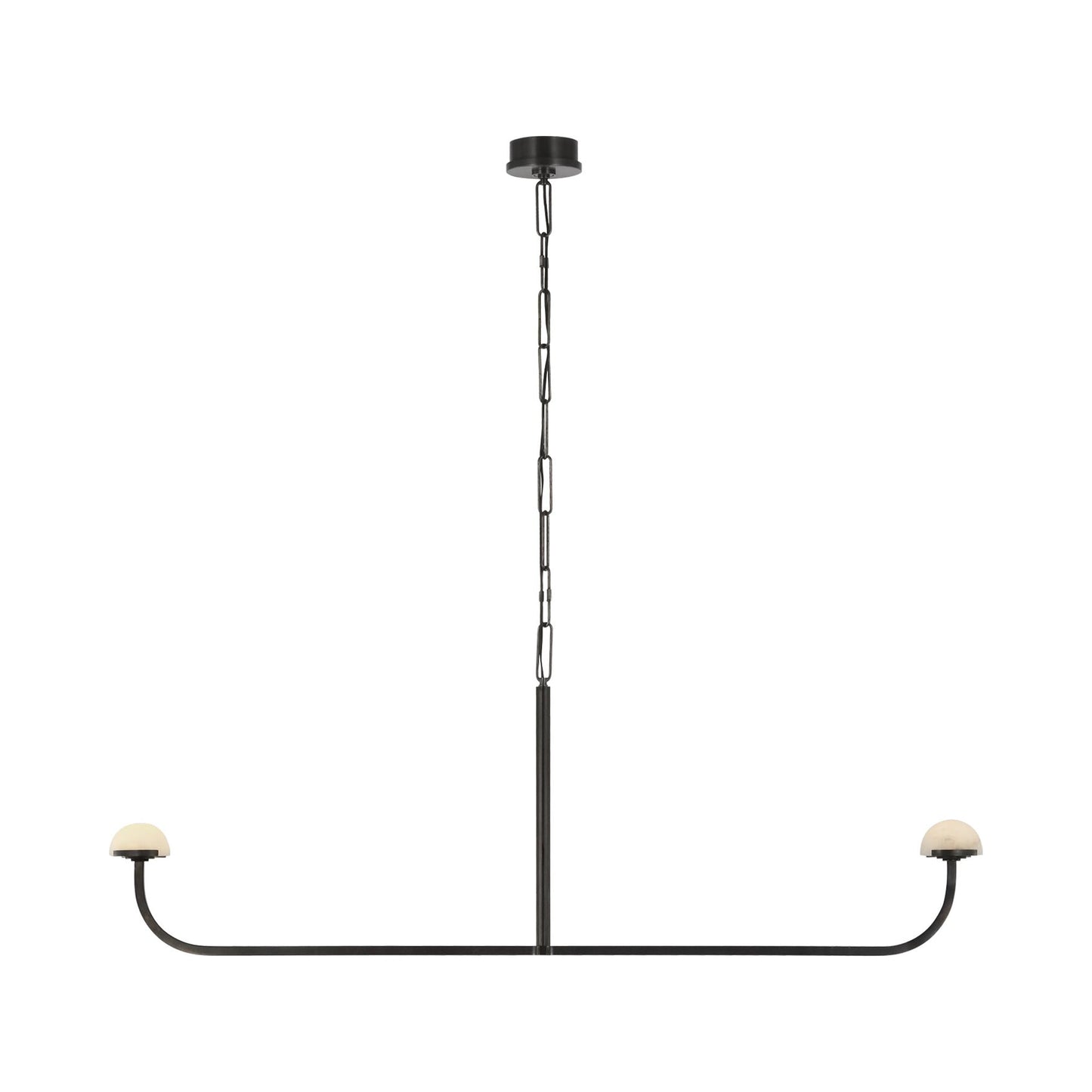 Pedra LED Linear Chandelier in Bronze.