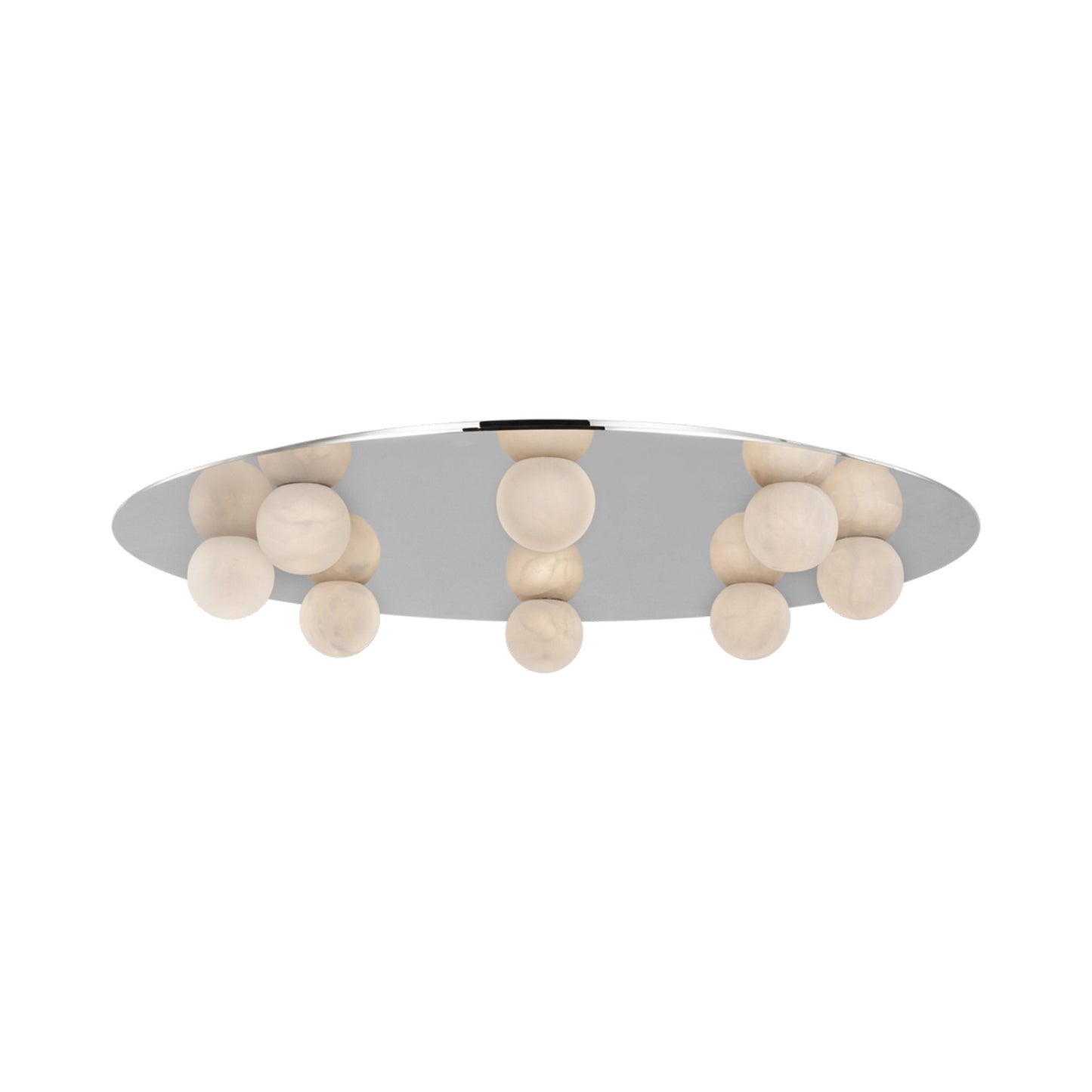 Pertica LED Flush Mount Ceiling Light in Polished Nickel.