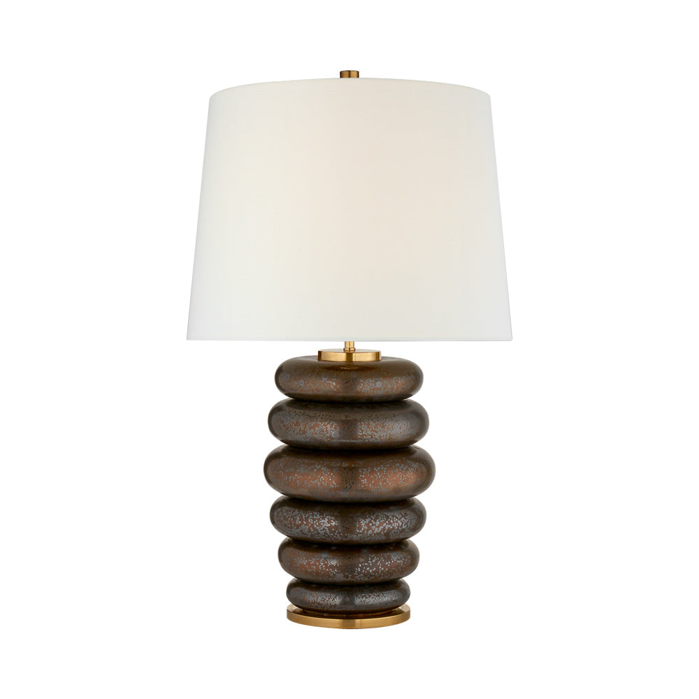 Phoebe LED Rechargeable Table Lamp in Crystal Bronze.