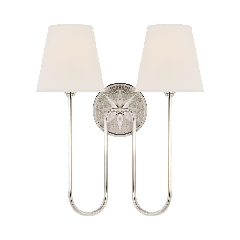 Polaris Wall Light in Polished Nickel (2-Light/16.5-Inch).