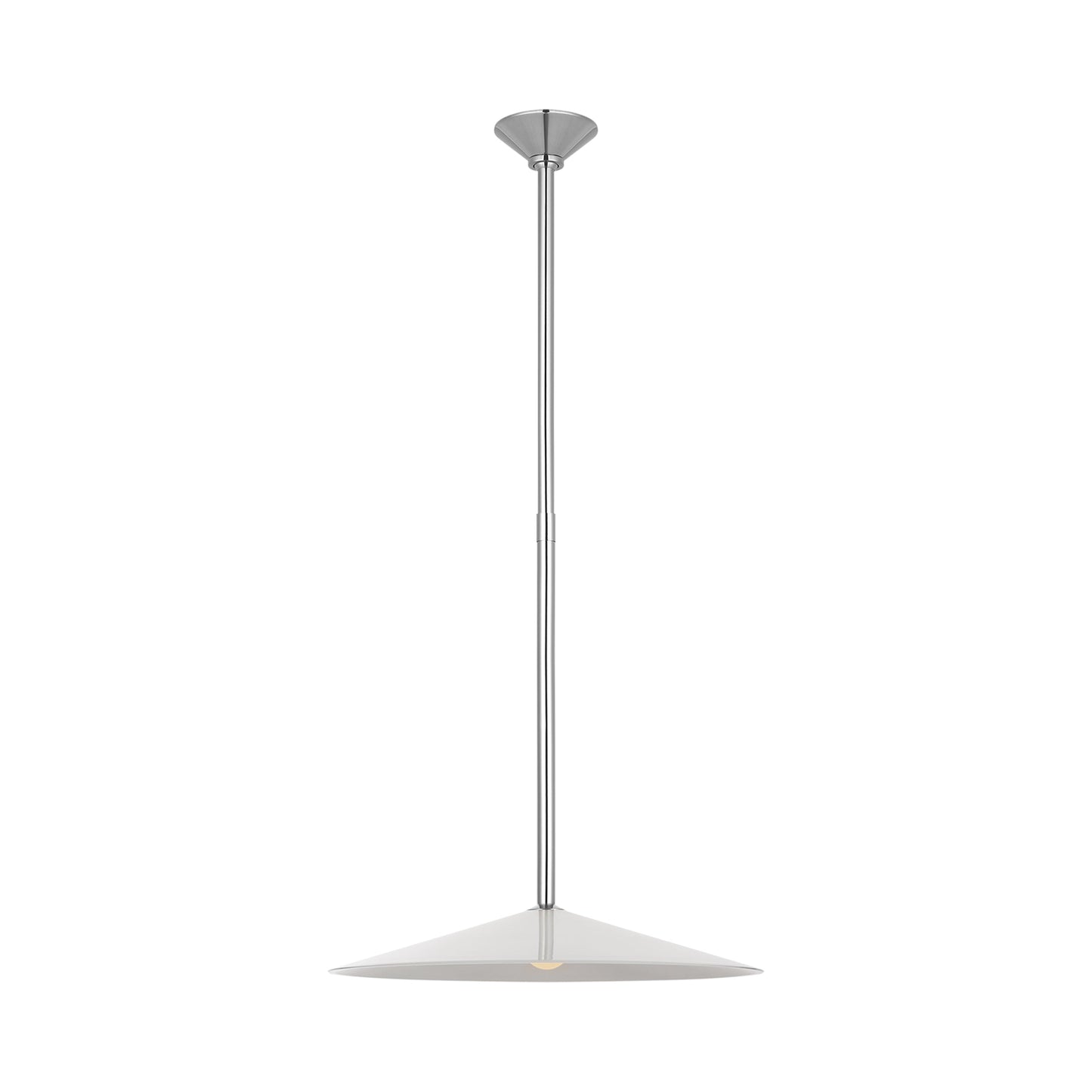 Ponce LED Pendant Light in Polished Nickel/White Glass (Large).