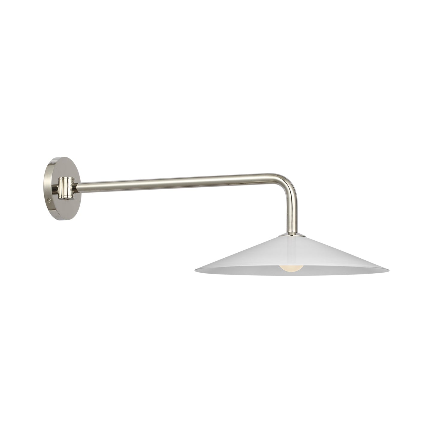 Ponce LED Wall Light in Polished Nickel/White Glass (23.75-Inch).