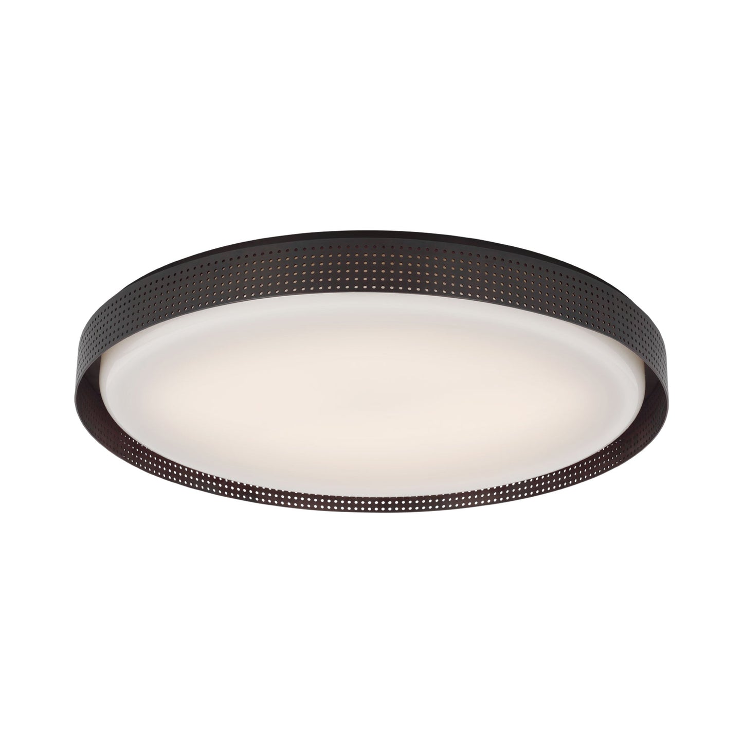 Precision LED Flush Mount Ceiling Light in Bronze/White Glass(24" Round).