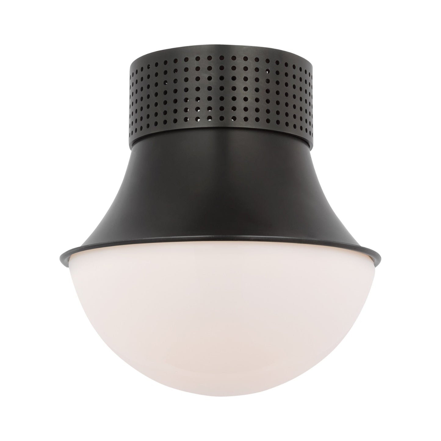 Precision Round Flush Mount Ceiling Light in Bronze.
