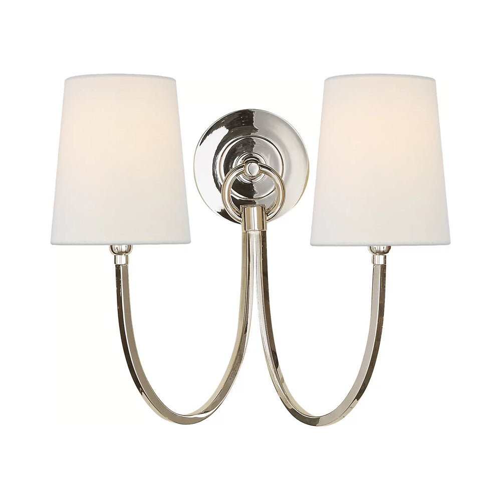 Reed Wall Light in Polished Nickel.