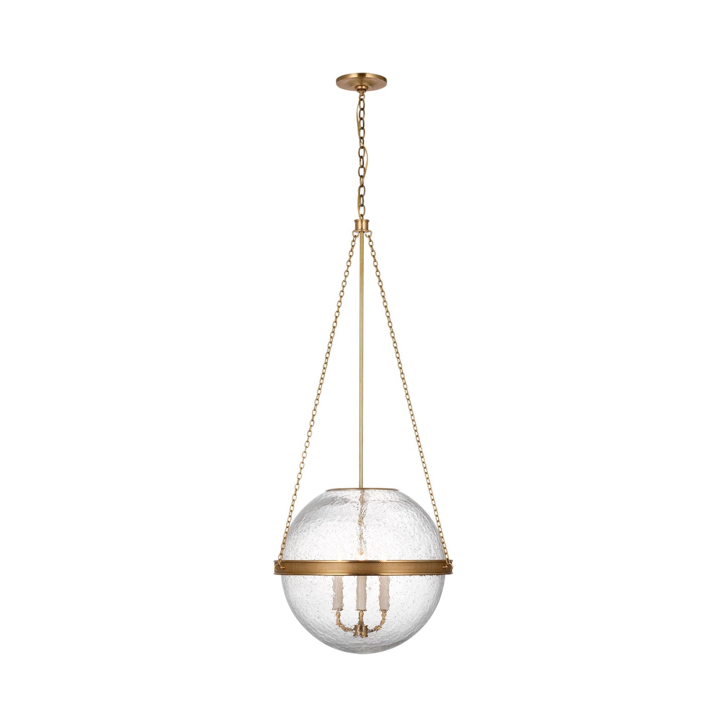Reese Globe Pendant Light in Soft Brass.