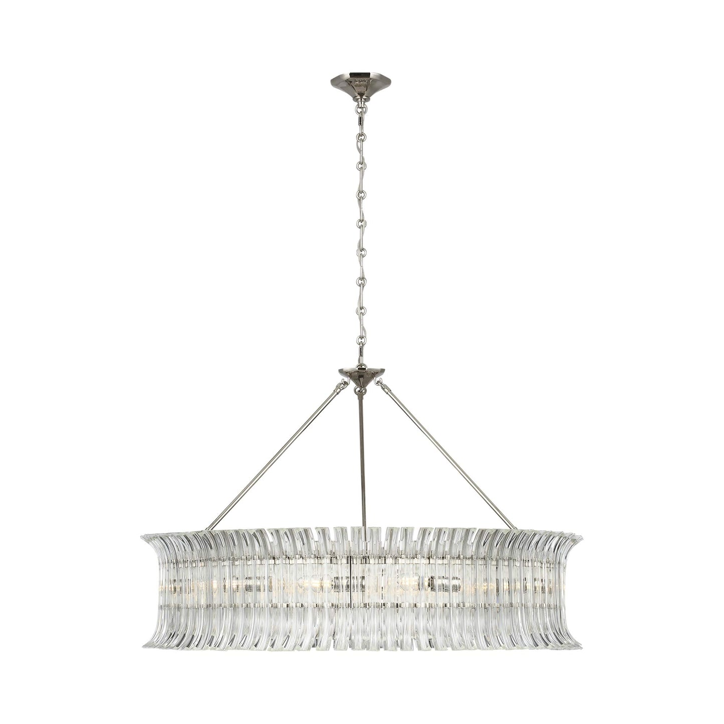 Rhine Ring Chandelier in Polished Nickel.