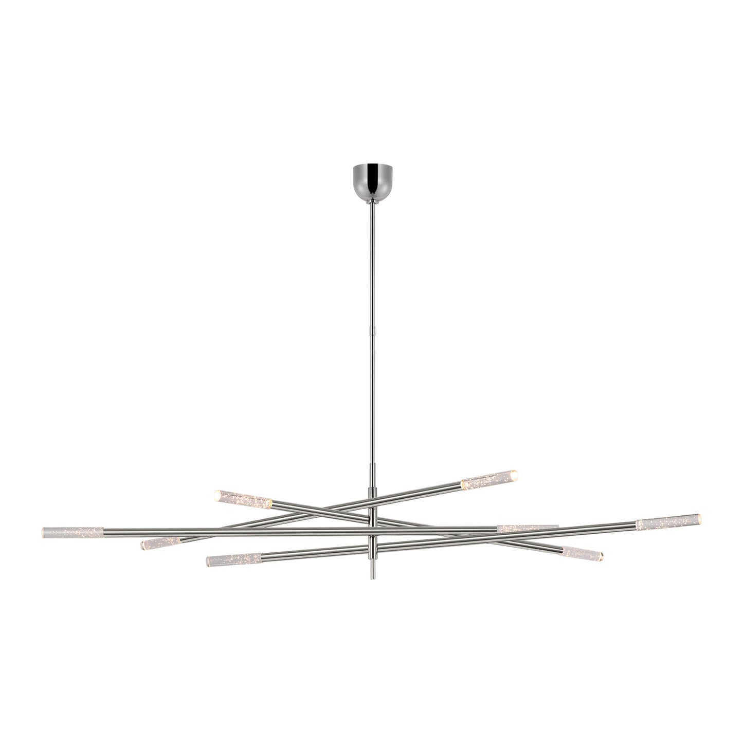Rousseau Articulating LED Chandelier in Polished Nickel/Seeded Glass (Extra-Large).