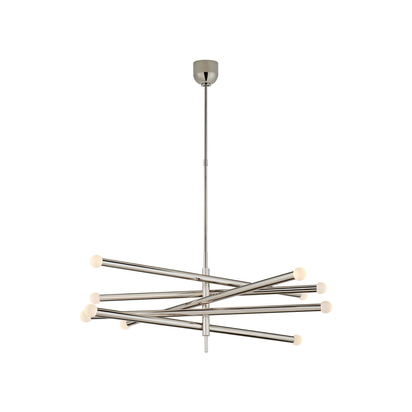 Rousseau Grande LED Chandelier in Polished Nickel/Etched Crystal Orb (10-Light).