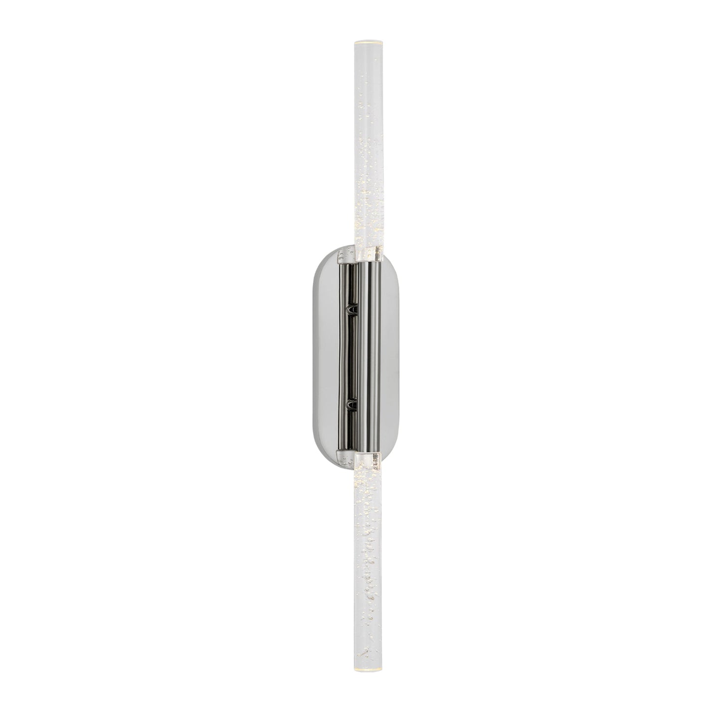Rousseau LED Bath Wall Light in Polished Nickel/Seeded Glass (30-inch).