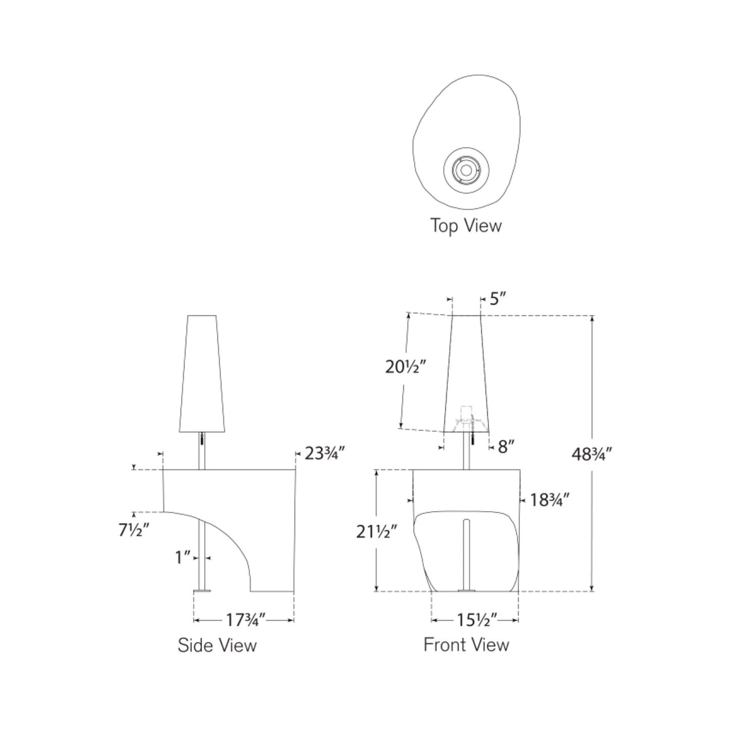 Runia Floor Lamp - line drawing.