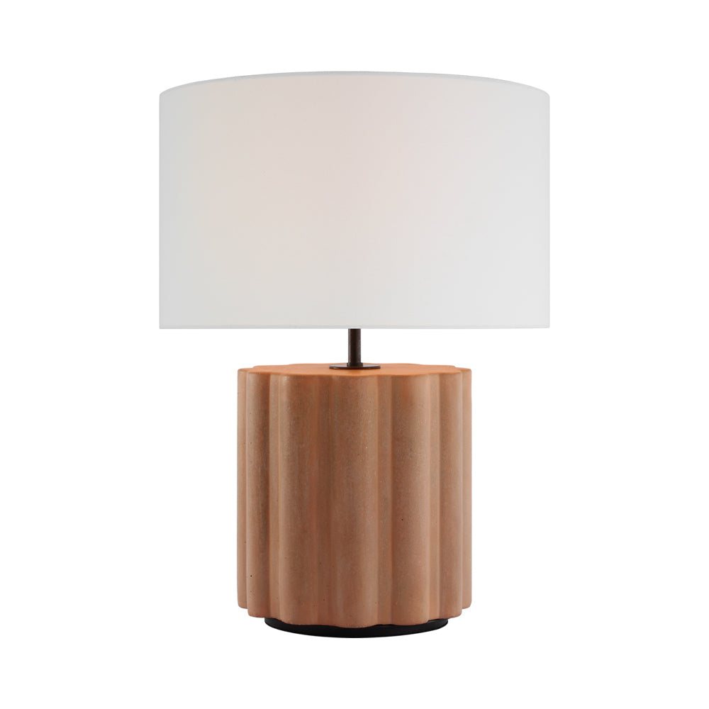 Scioto Table Lamp in Terracotta Stained Concrete.