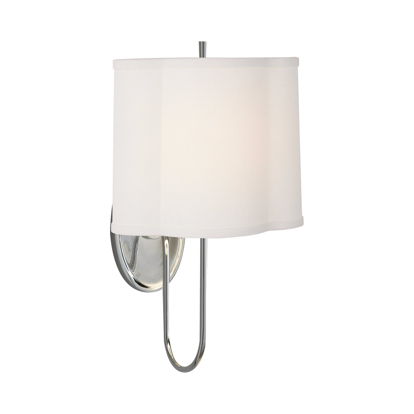 Simple Scallop Wall Light in Soft Silver/Linen.