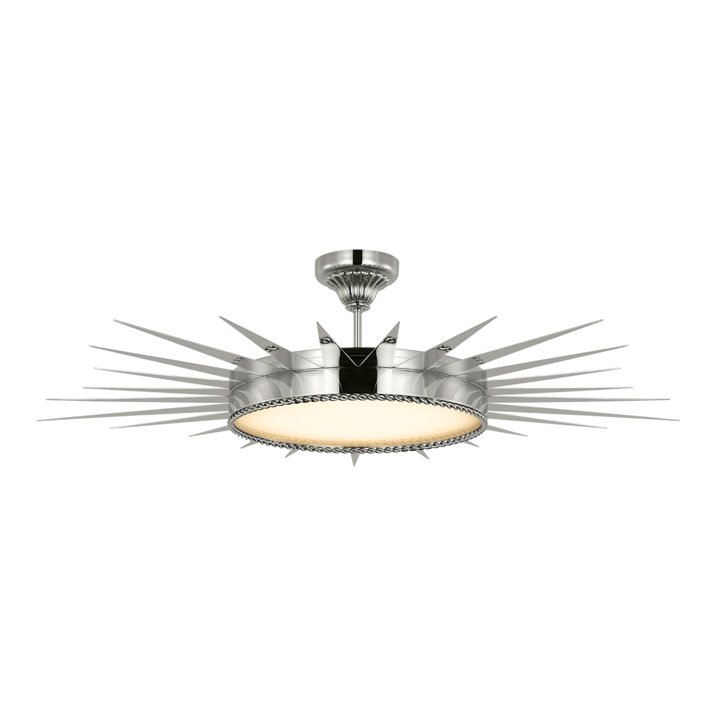 Soleil LED Semi Flush Mount Ceiling Light in Polished Nickel (44.5-Inch).