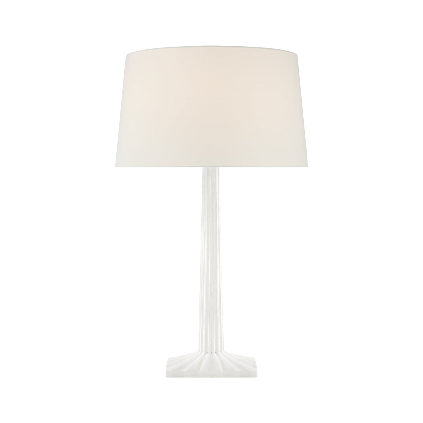 Strie Fluted Table Lamp in Plaster White.