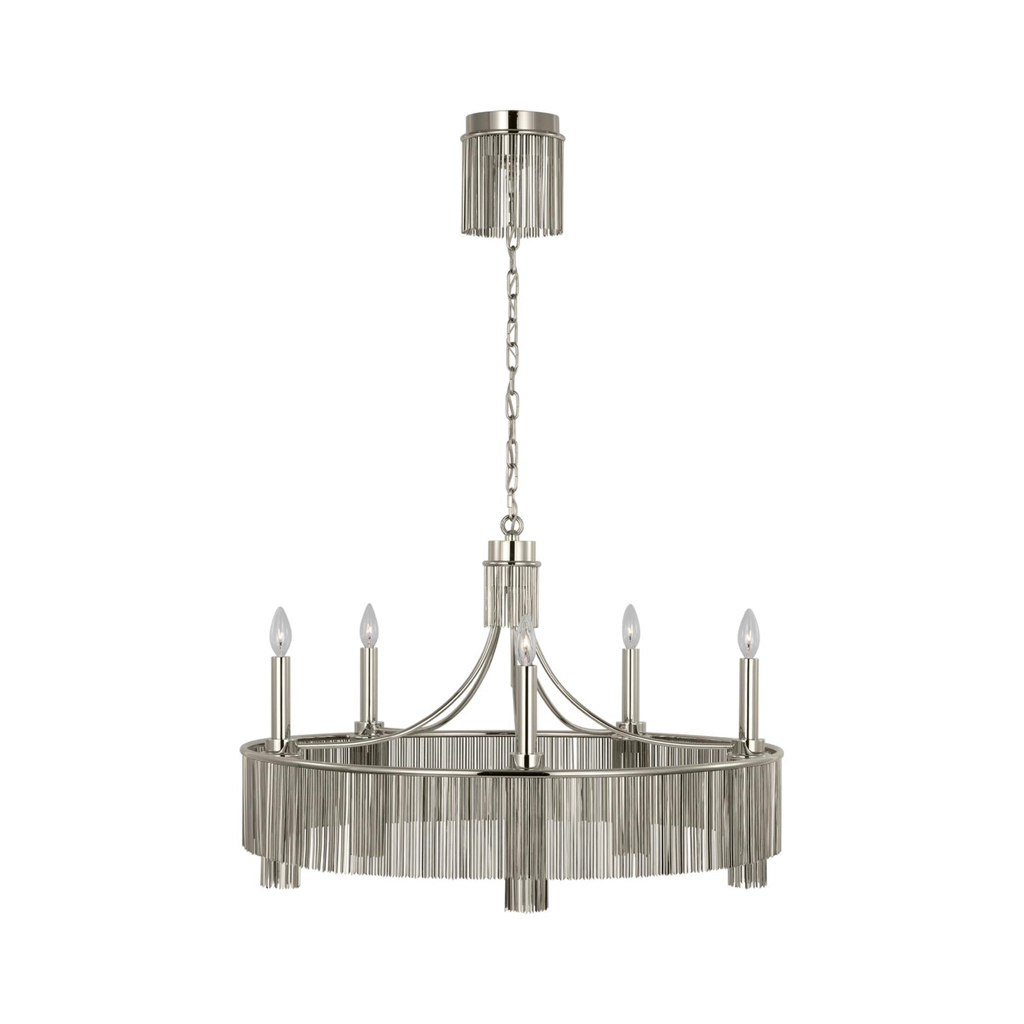 Sutton Chandelier in Polished Nickel (5-Light).