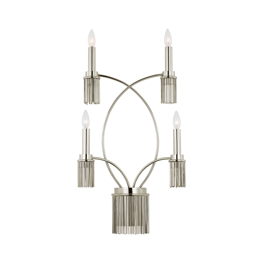 Sutton Wall Light in Polished Nickel (4-Light).
