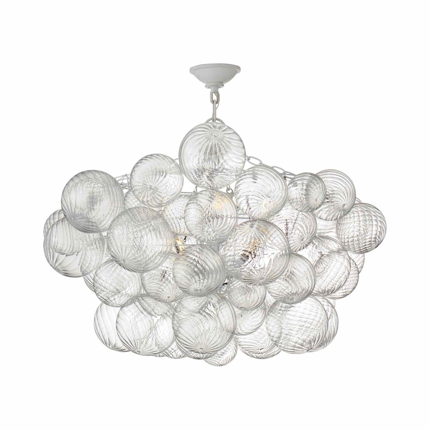 Talia Semi Flush Mount Ceiling Light in Plaster White (8-Light).
