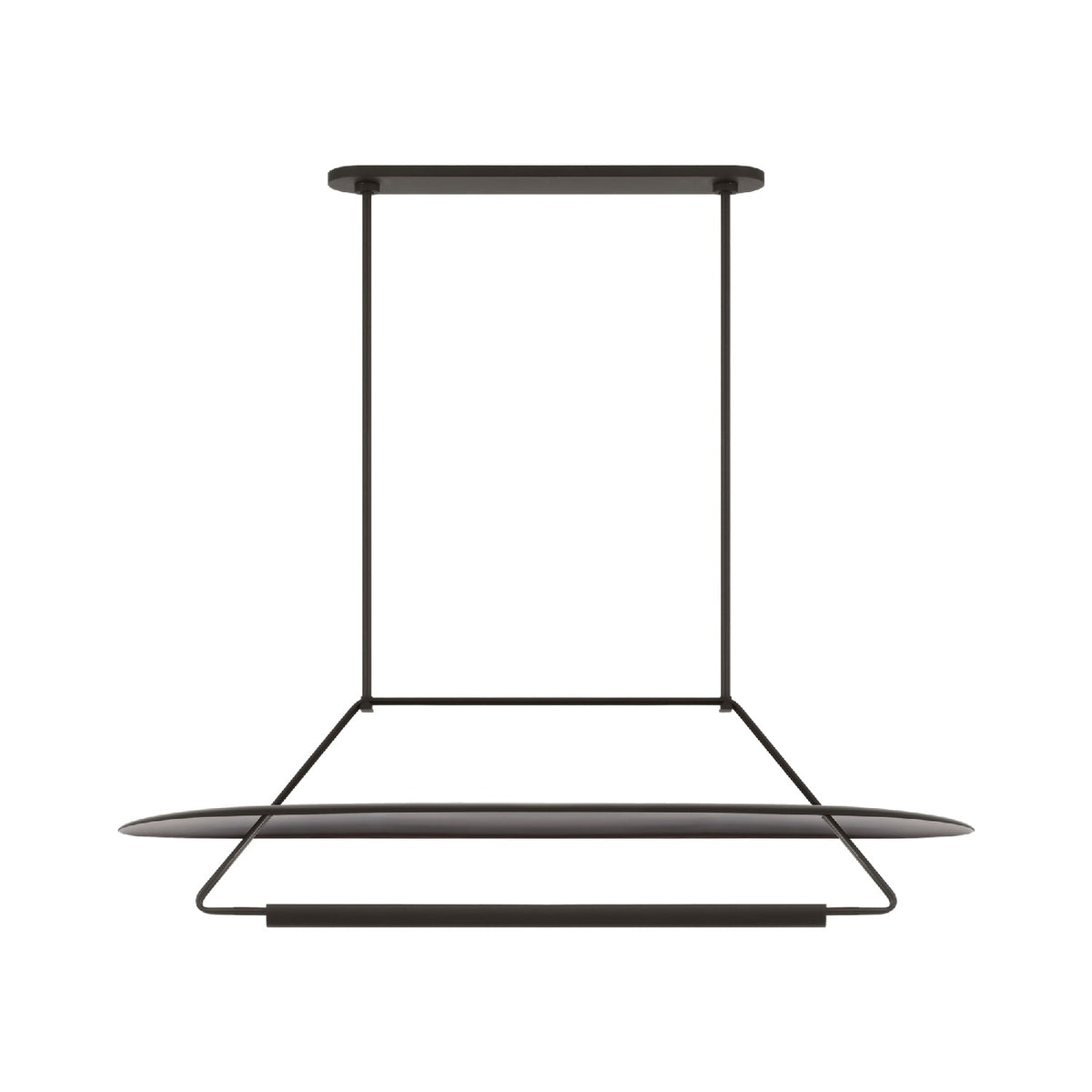 Teline LED Linear Chandelier in Matte Black.