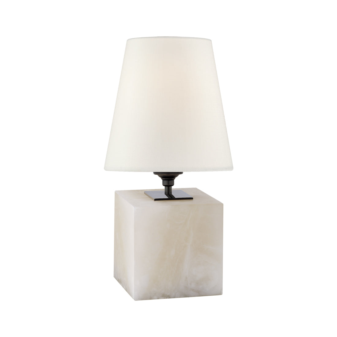 Terri Cube Table Lamp in Alabaster.