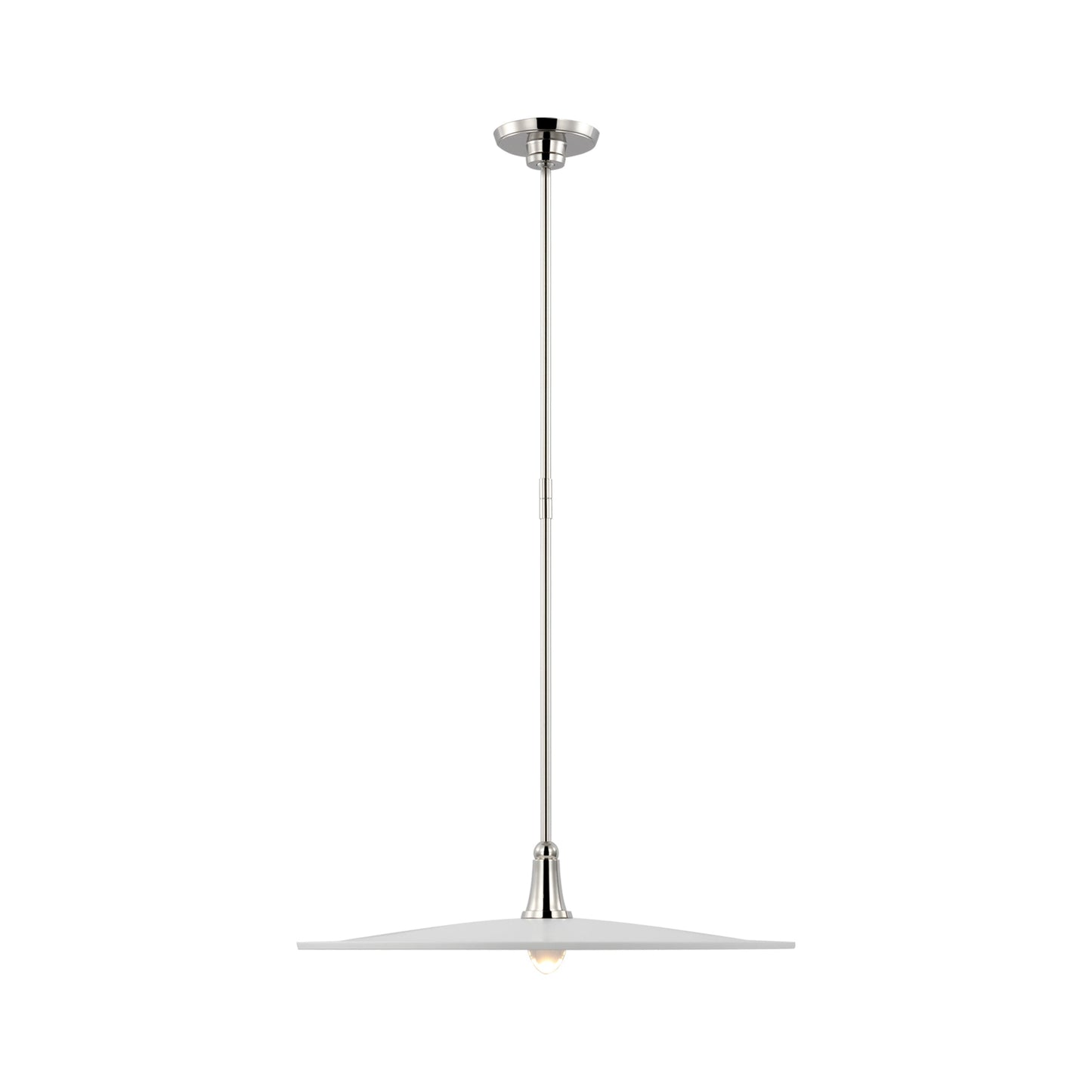 Truesdell LED Pendant Light in Polished Nickel/White.