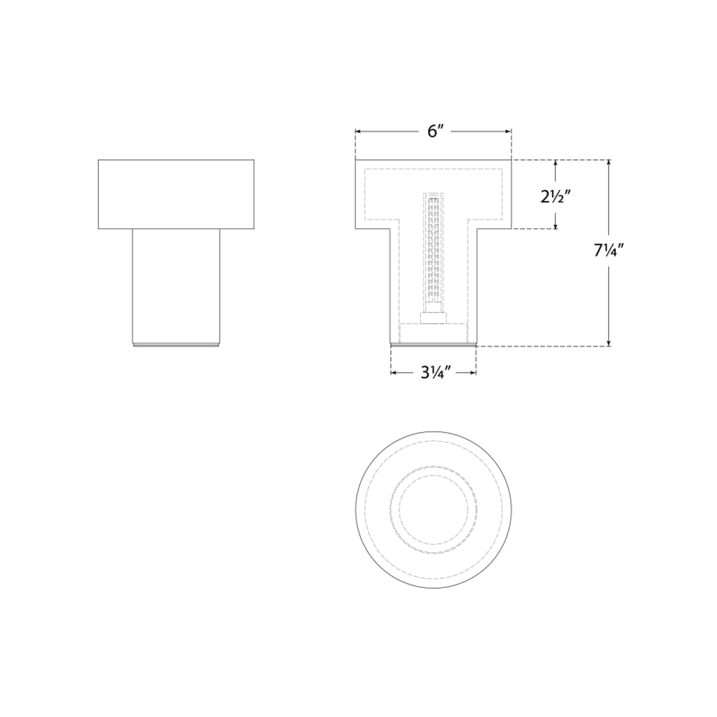 Una Rechargeable LED Table Lamp - line drawing.