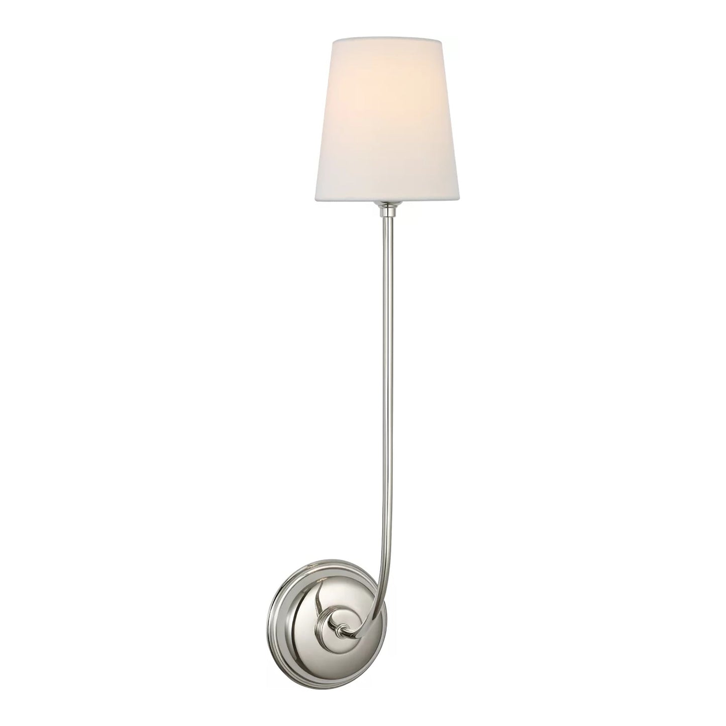 Vendome Wall Light in Polished Nickel/Linen (25.75-Inch).
