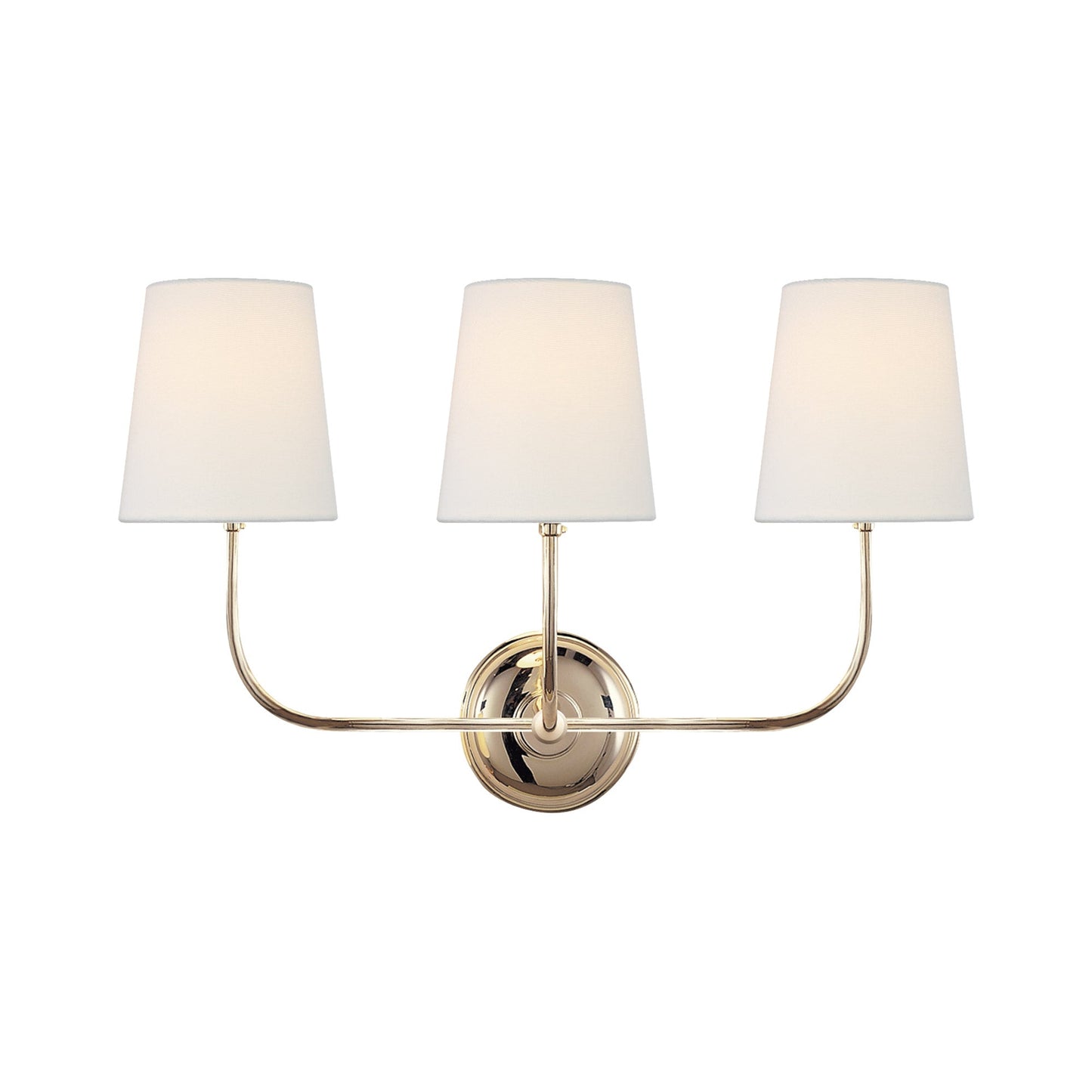 Vendome Wall Light in Polished Nickel (3-Light).