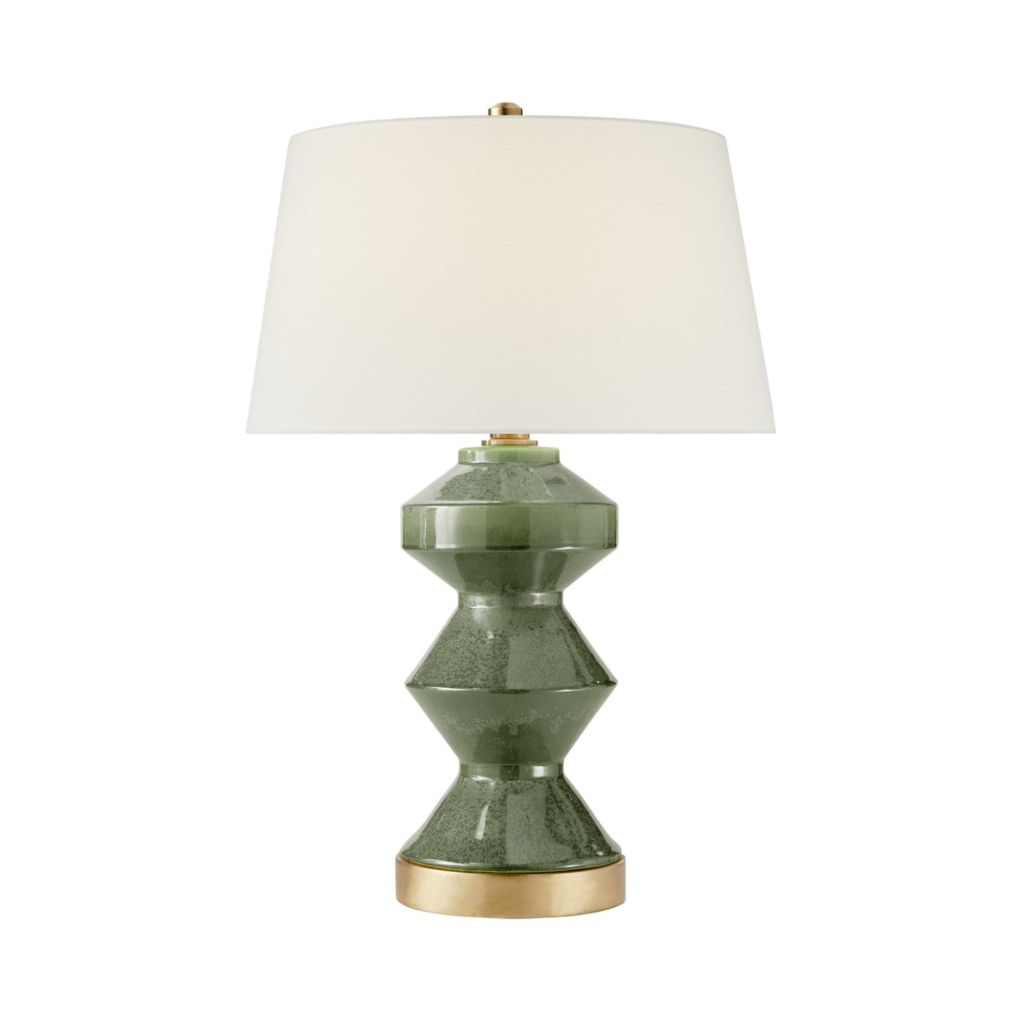 Weller Zig-Zag Table Lamp in Shellish Kiwi/Linen.