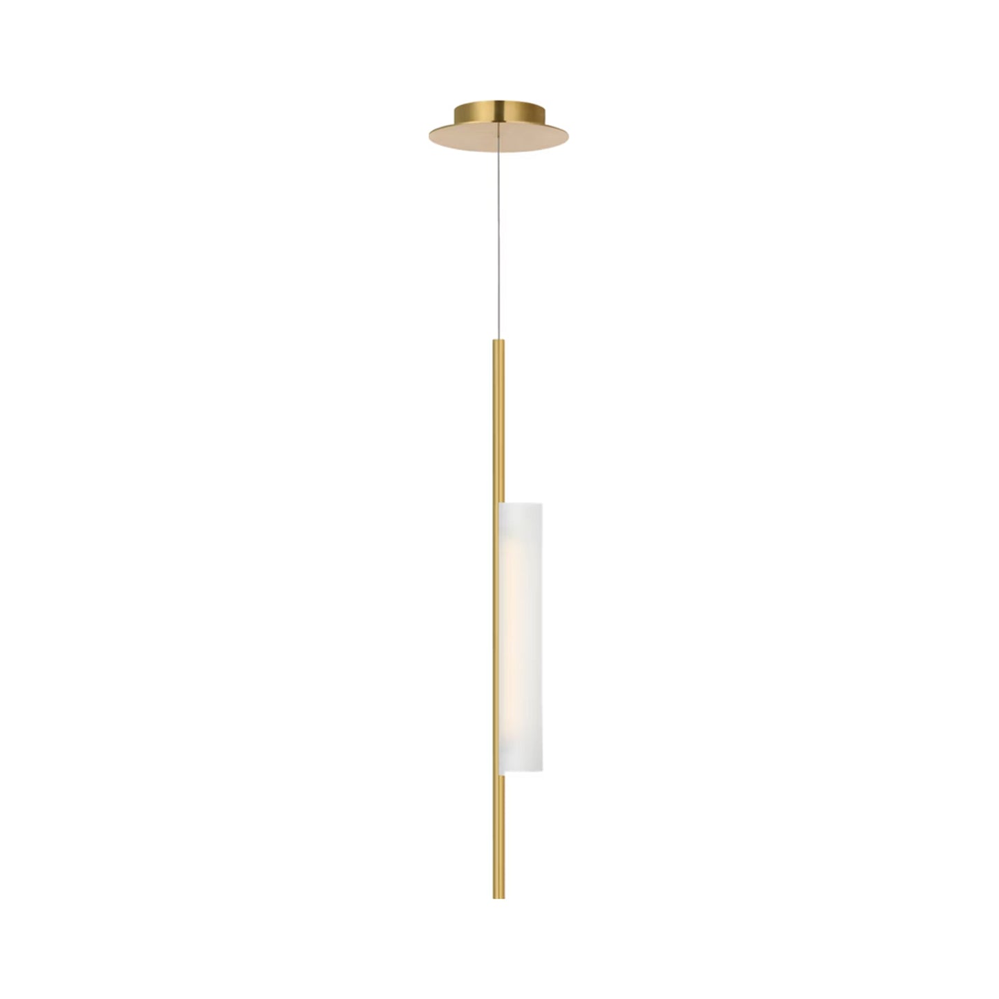 Windchime LED Pendant Light in Soft Brass.