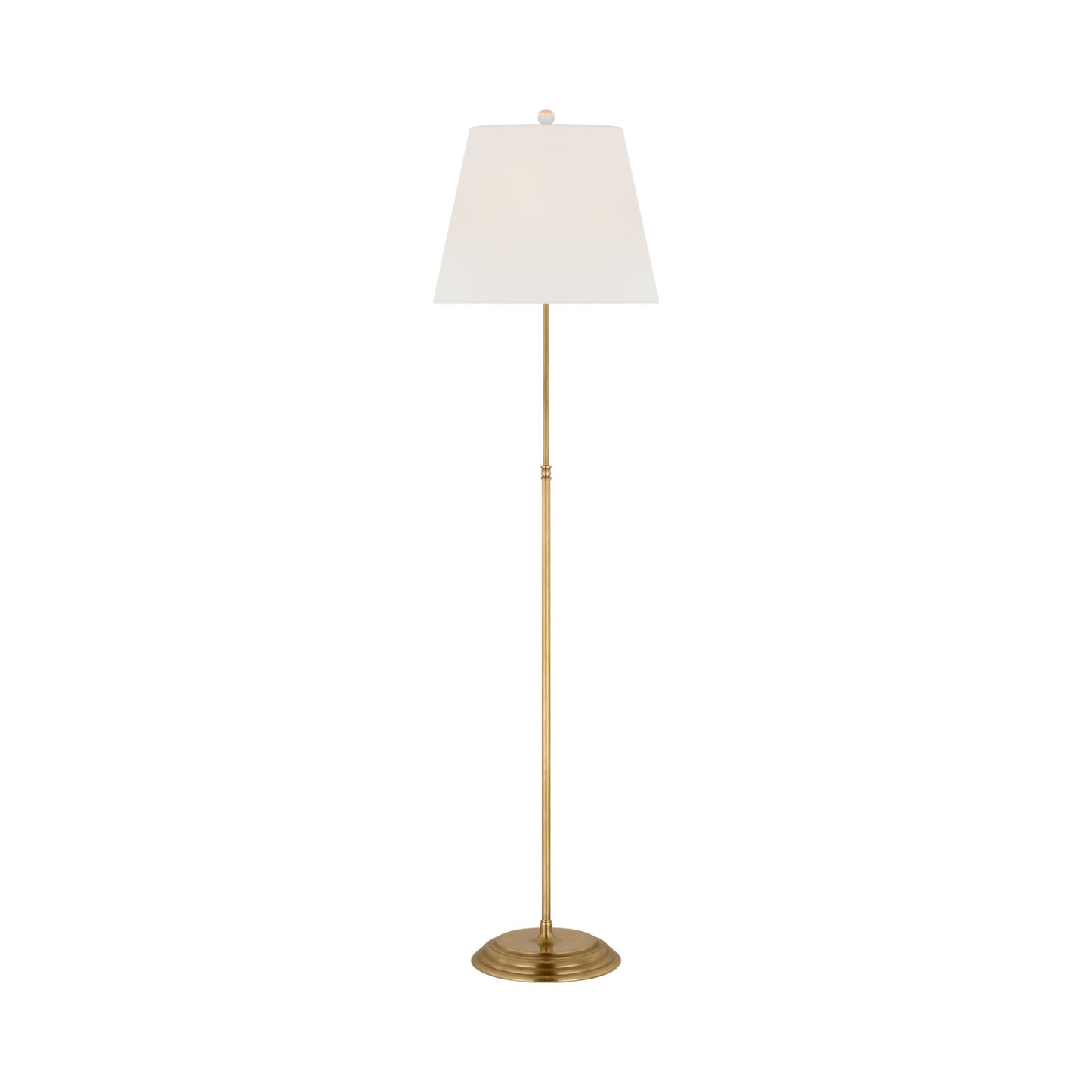 Wyatt Floor Lamp in Hand Rubbed Antique Brass.