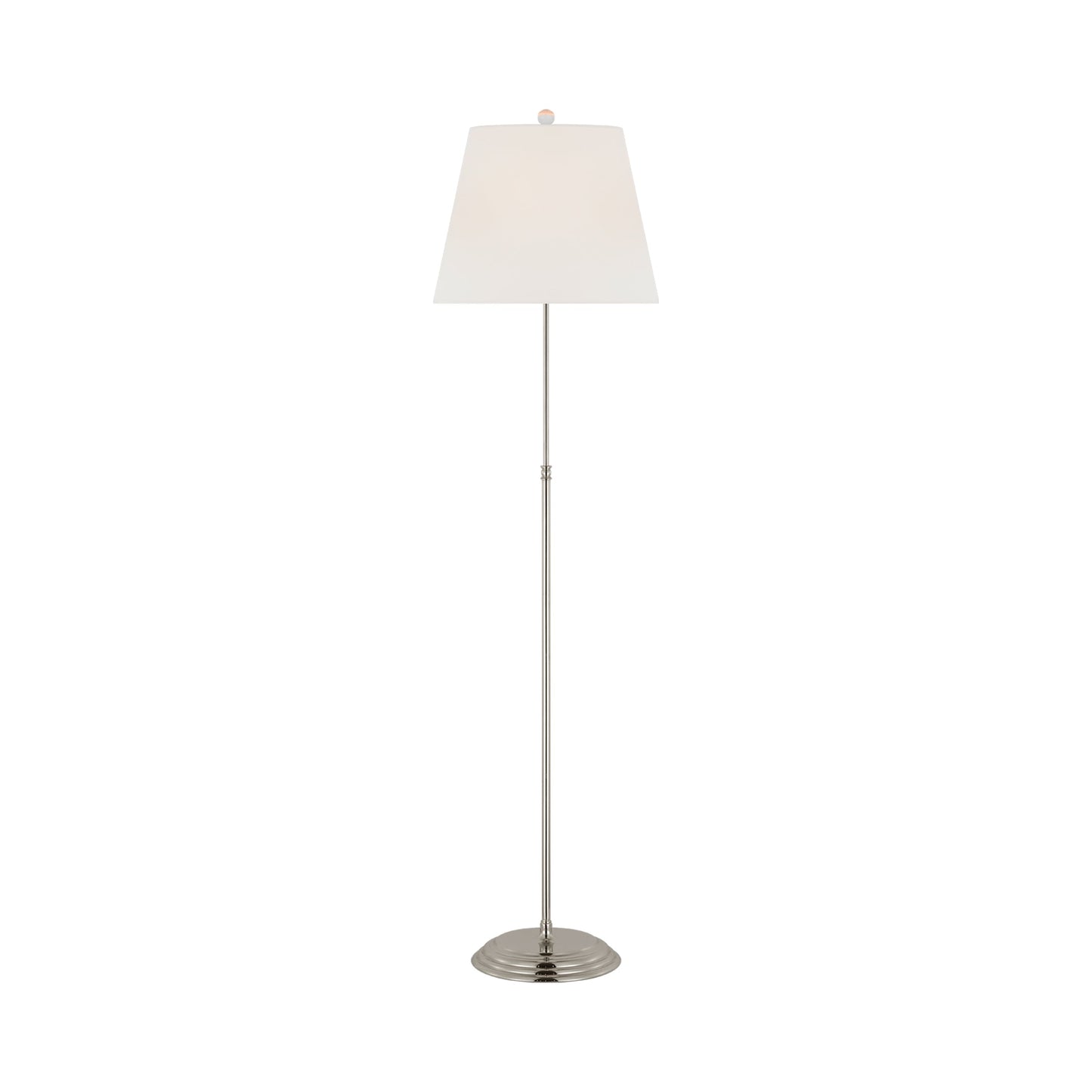 Wyatt Floor Lamp in Polished Nickel.