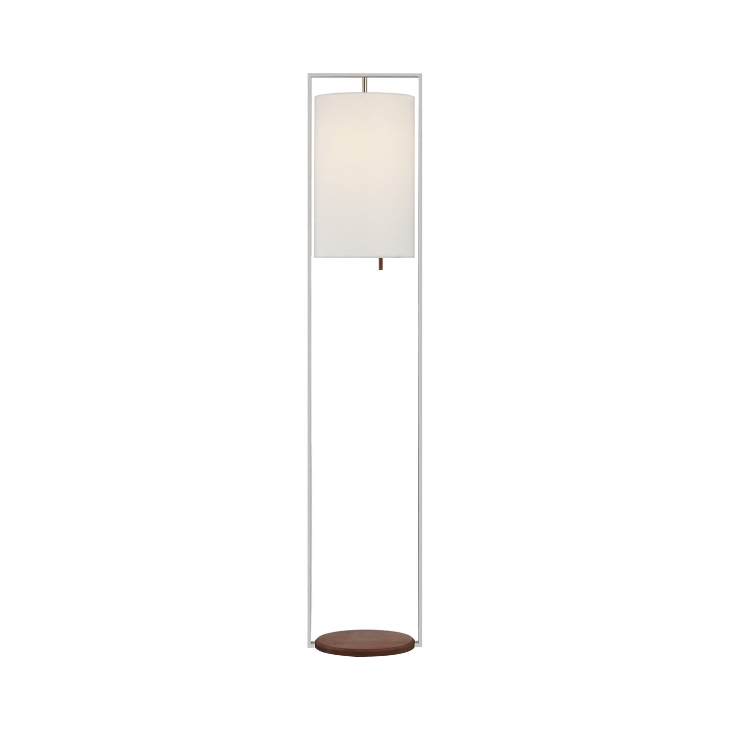 Zenz Floor Lamp in Polished Nickel/Walnut.