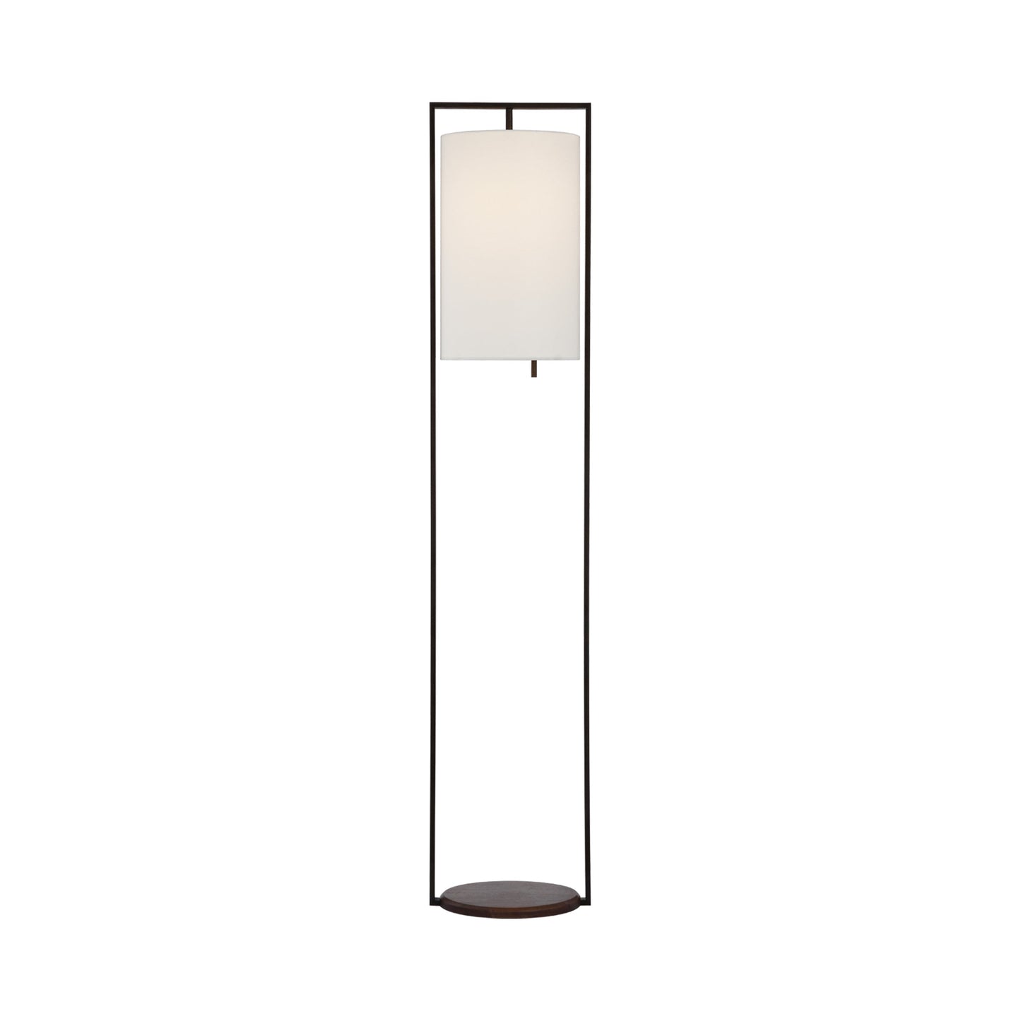Zenz Floor Lamp in Warm Iron/Dark Walnut.