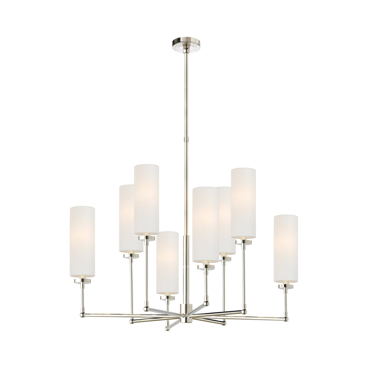 Ziyi Chandelier in Polished Nickel.