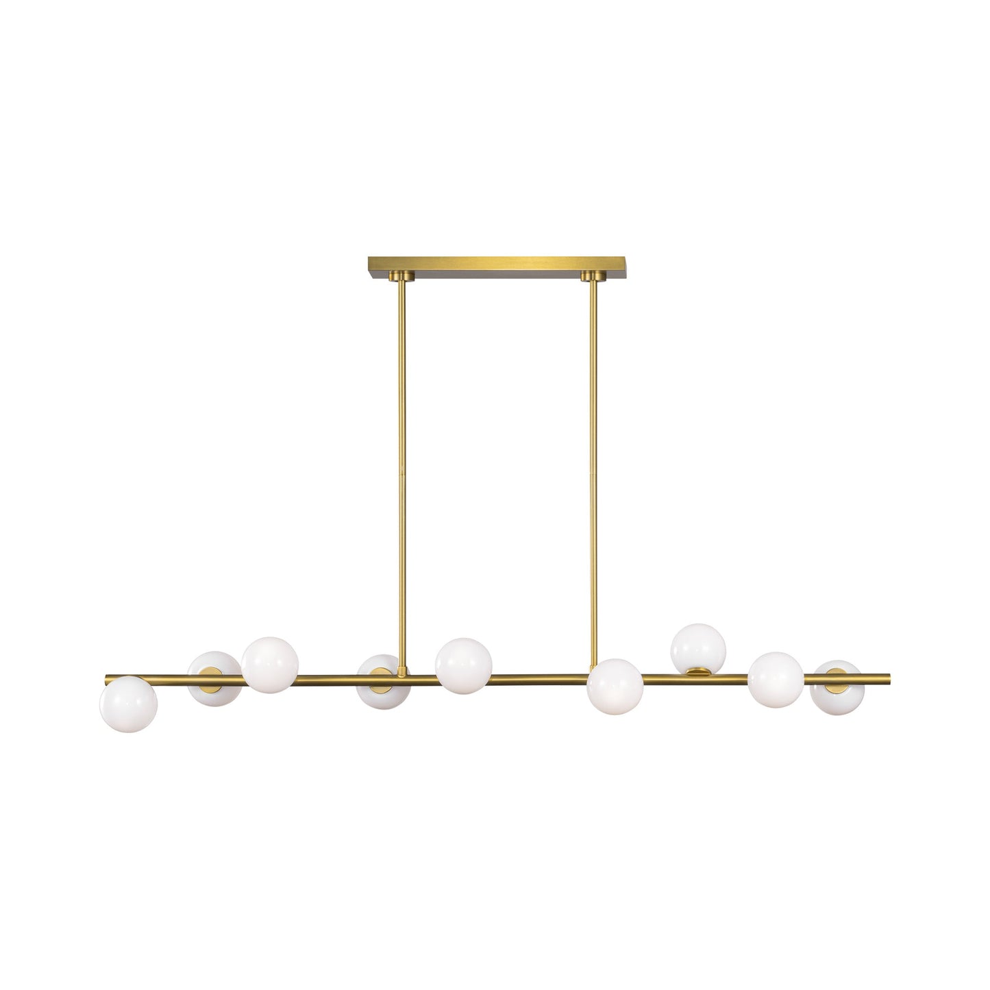 Altair Linear Chandelier in Burnished Brass.