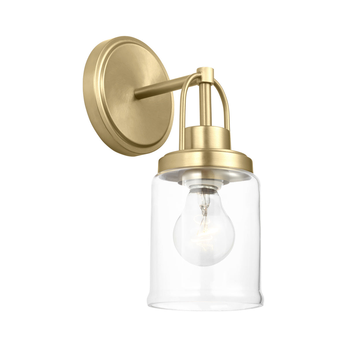 Anders Bath Wall Light in Satin Brass.