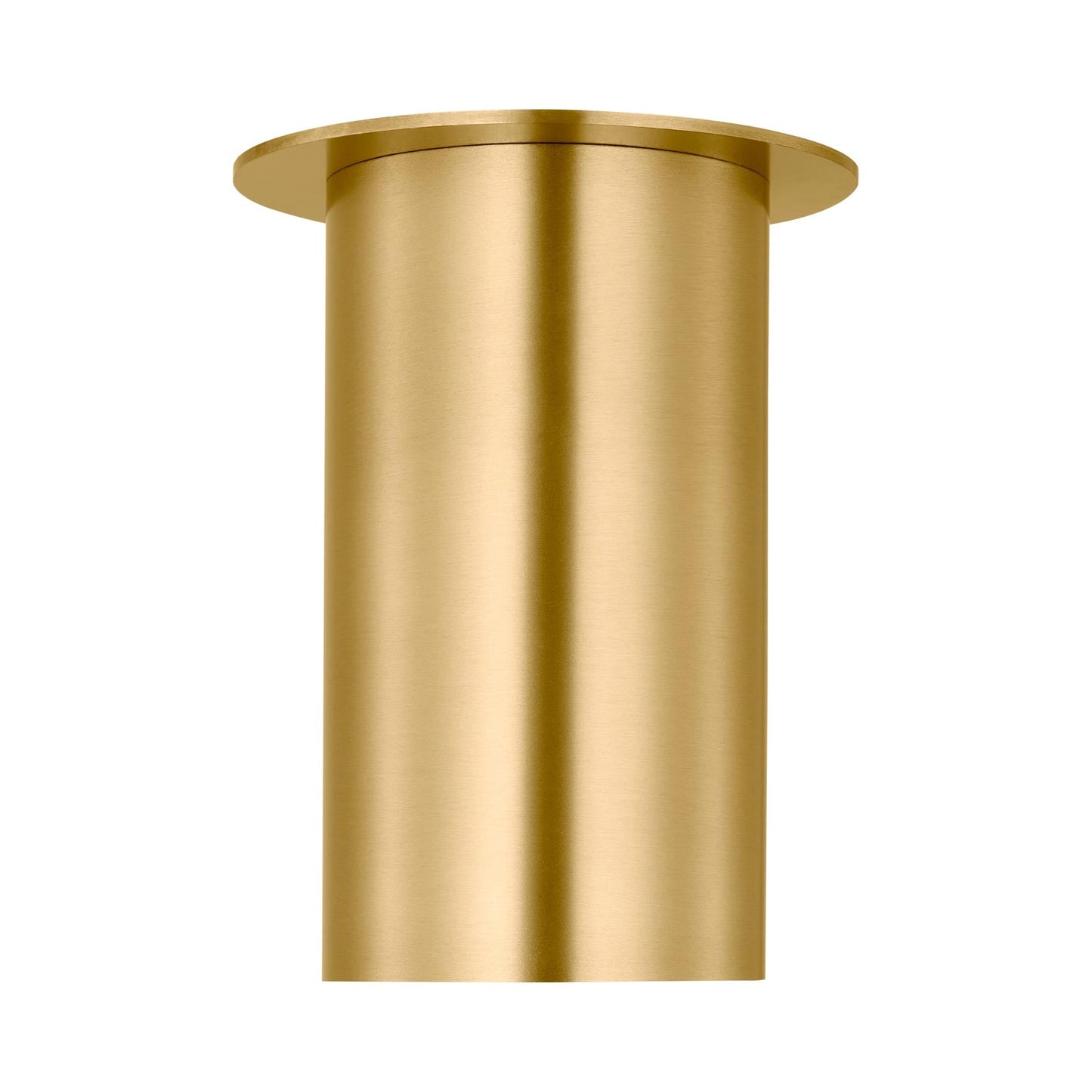 Archer Flush Mount Ceiling Light in Satin Brass.