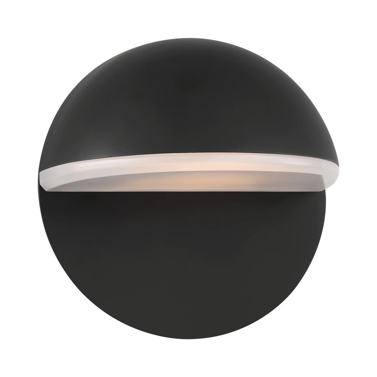 Axel Round LED Bath Wall Light in Midnight Black.