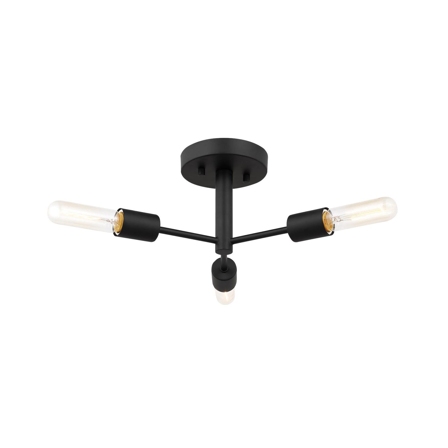Axis Semi-Flush Mount Ceiling Light in Midnight Black.