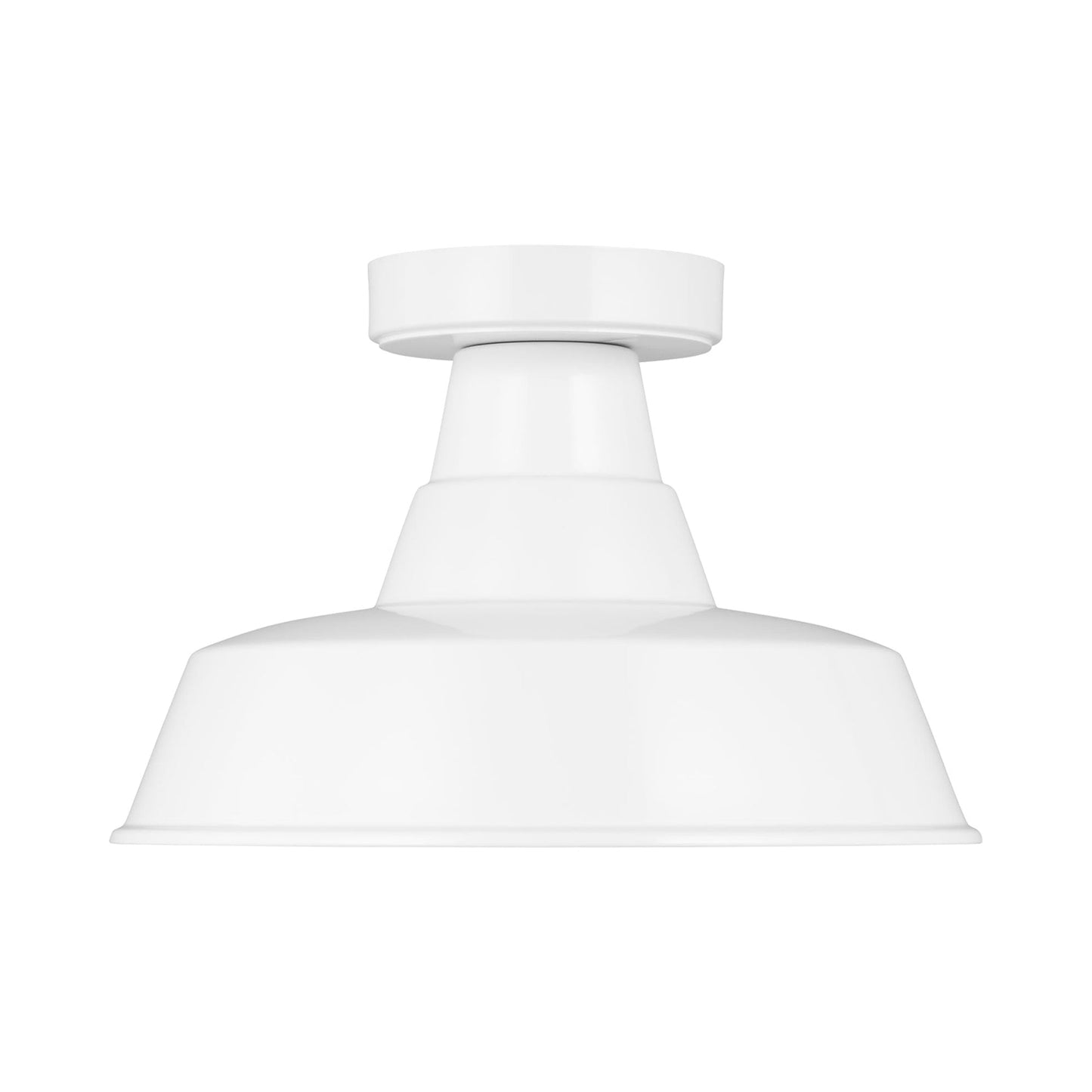 Barn Light Outdoor Flush Mount Ceiling Light in White.