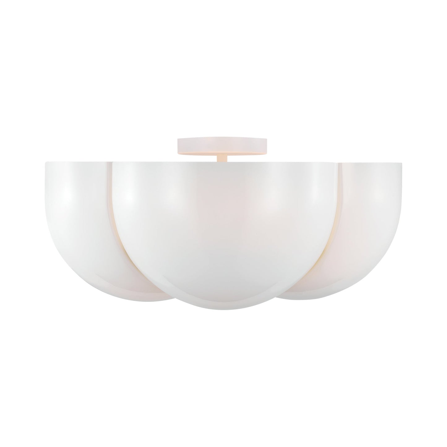 Cheverny Semi Flush Mount Ceiling Light in Matte White.