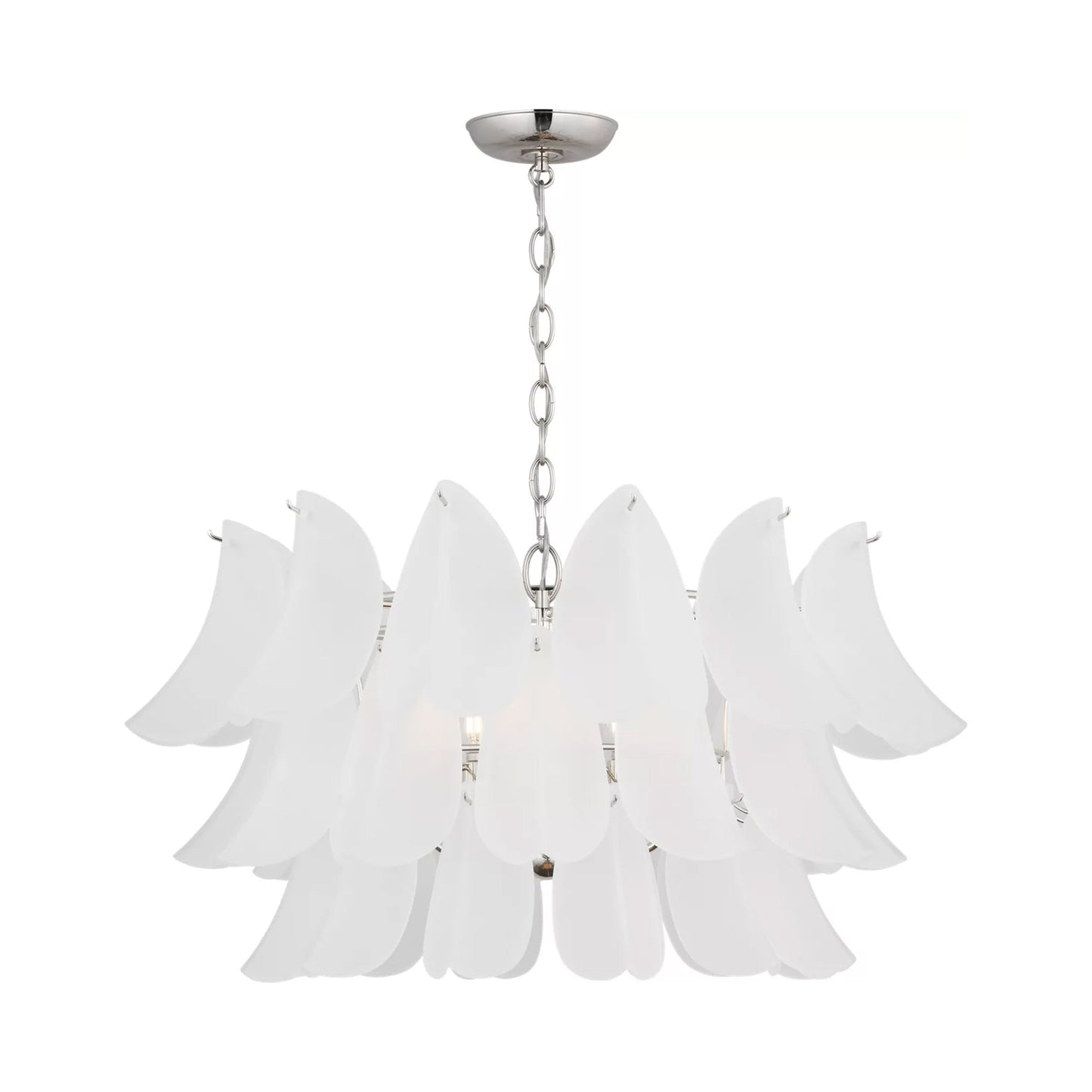 Chloe Chandelier in Polished Nickel.
