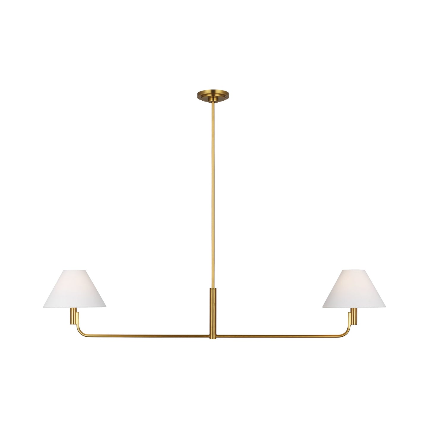 Colfax Linear Pendant Light in Burnished Brass.