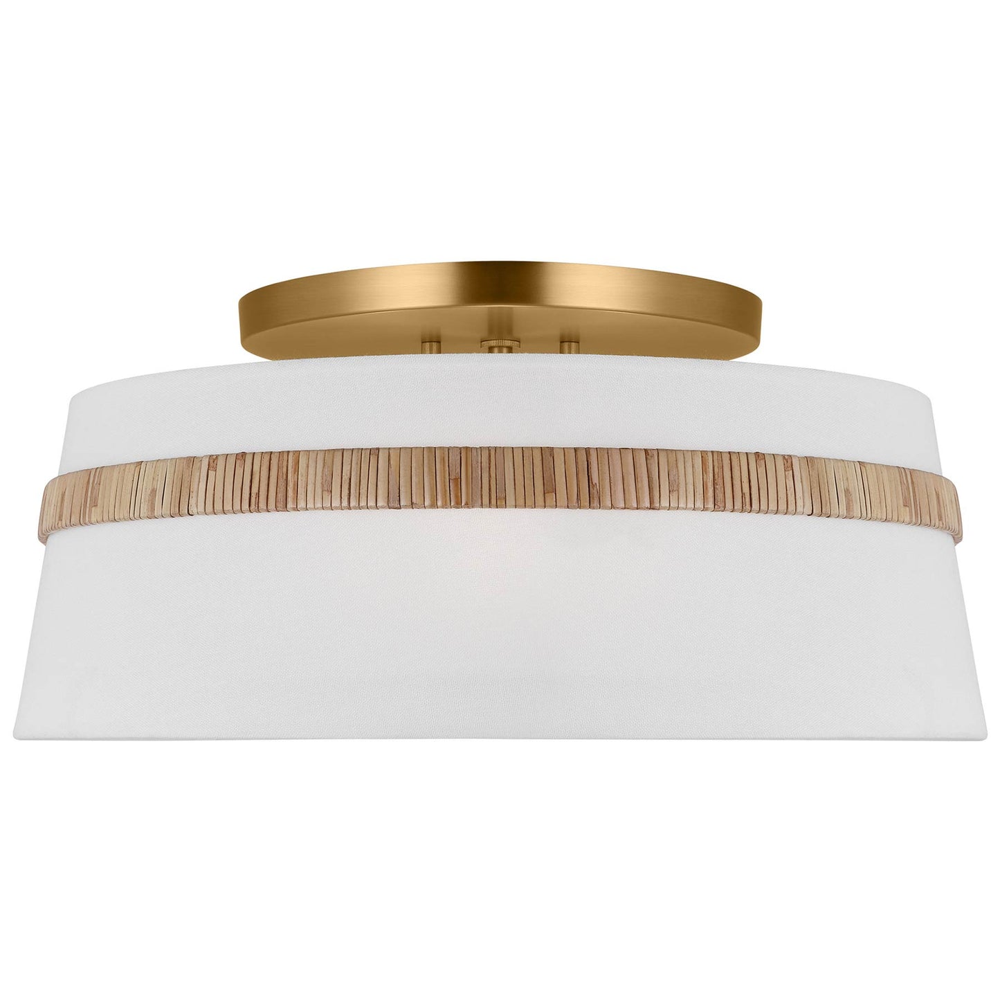 Cordtlandt Semi Flush Mount Ceiling Light in Rattan (Large).