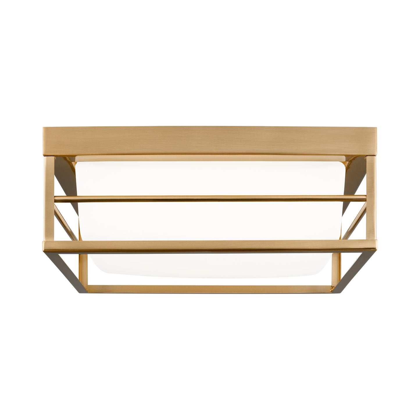 Dearborn LED Flush Mount Ceiling Light in Satin Brass (Medium).