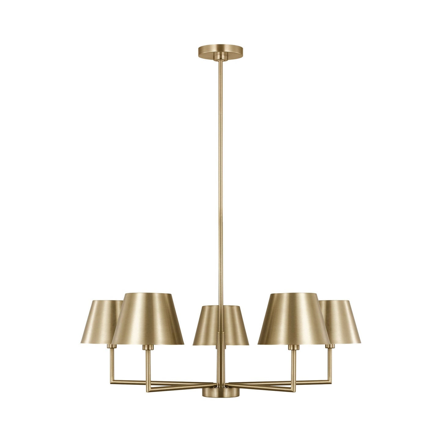 Ender Chandelier in Satin Brass.