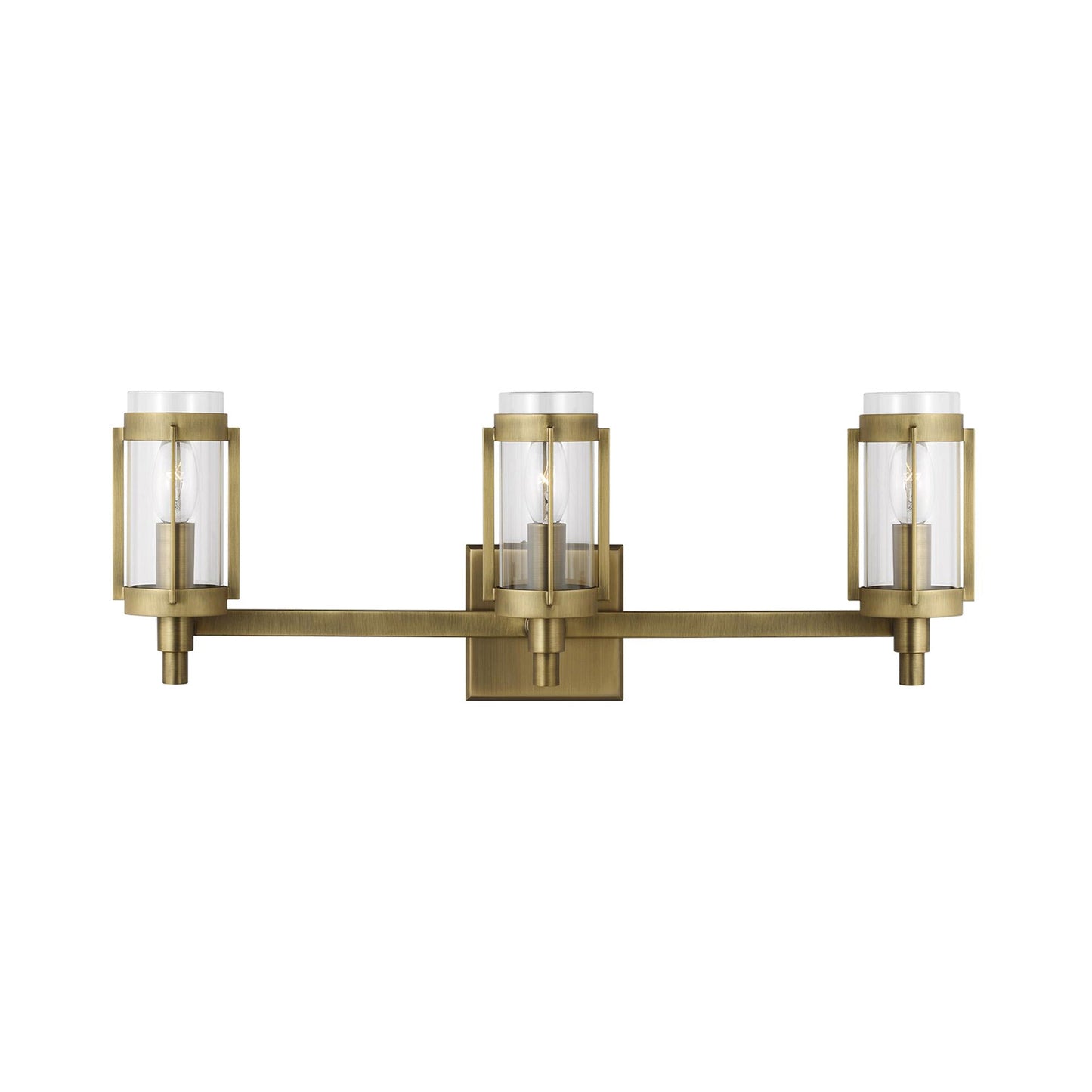 Flynn Bath Vanity Light in Time Worn Brass (3-Light).